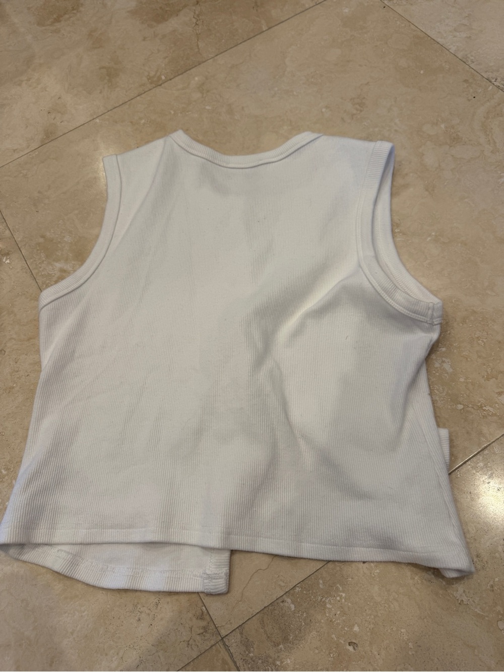 Edikted White Ribbed Button-Front Tank Top - Picture 3 of 3